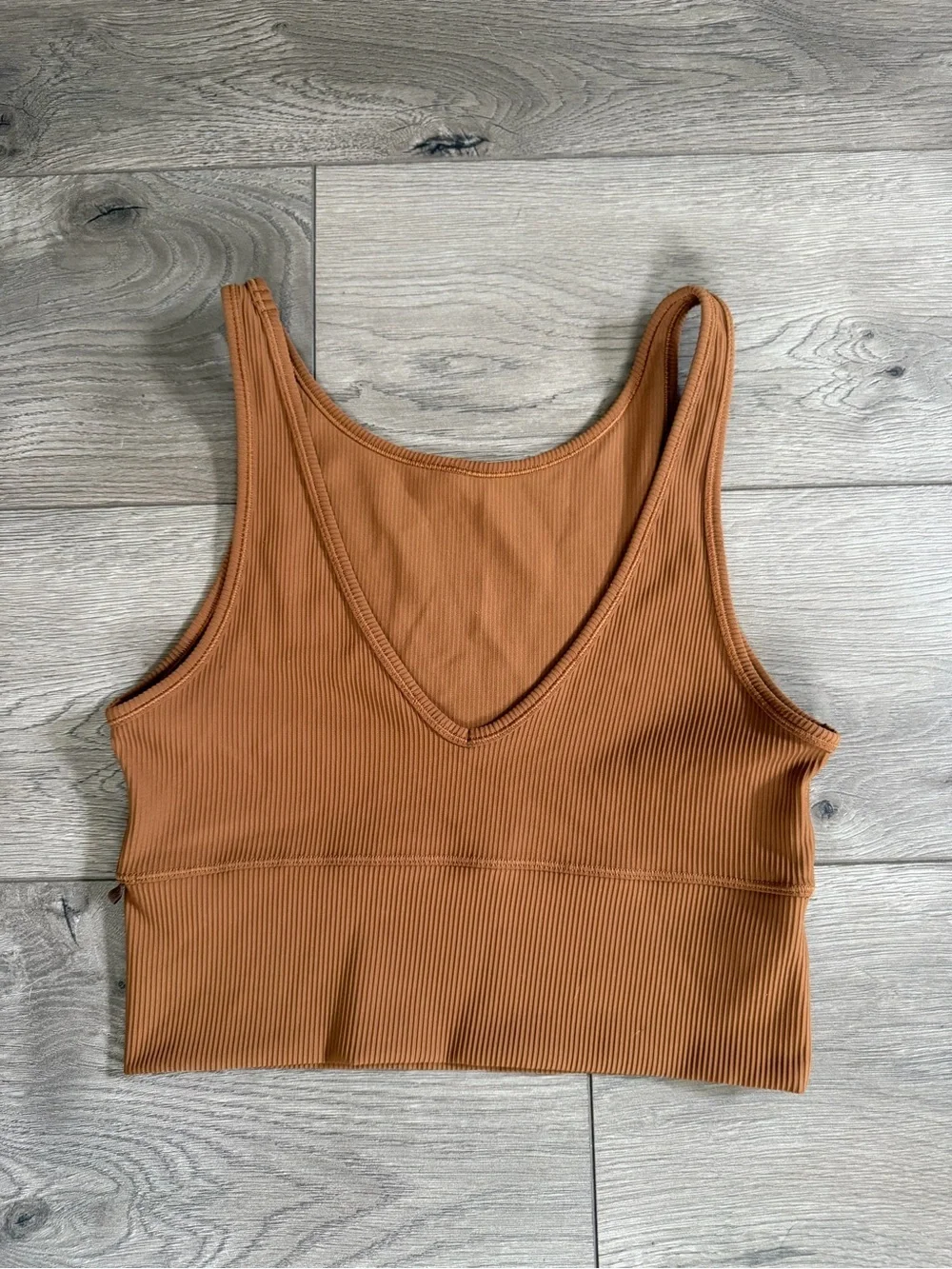 LULULEMON Ribbed Ribbed Power Pivot Top Copper Brown Size 4 - Picture 5 of 6